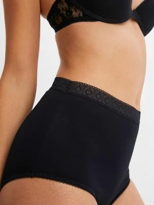 Figi z wysoką talią, z bawełną (3 pary) bonprix