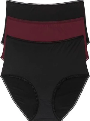Figi z wysoką talią z mikrofibry (3 pary) BonPrix czarny