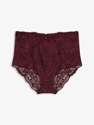 Figi z wysokim stanem z delikatnej koronki BonPrix czerwony