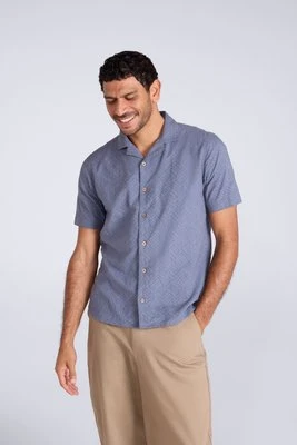 Fiji męska koszula teksturowana - Blue Animal