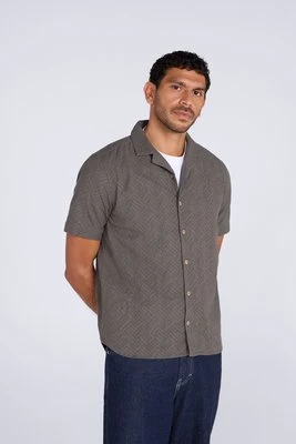 Fiji męska koszula teksturowana - Green Animal