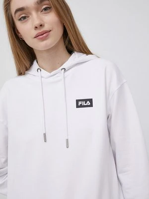 Fila bluza damska kolor biały z kapturem gładka