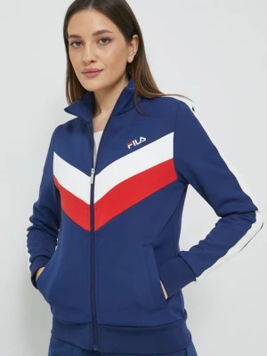 Fila bluza damska kolor granatowy gładka