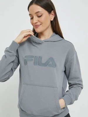 Fila bluza damska kolor szary z kapturem gładka