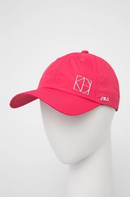 Fila czapka kolor różowy gładka