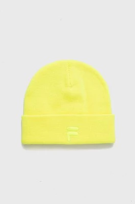 Fila czapka kolor żółty z grubej dzianiny