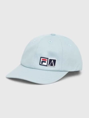 Fila czapka z daszkiem bawełniana Fila x Aries Cap kolor niebieski z aplikacją 42PS24HA010122272307