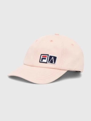 Fila czapka z daszkiem bawełniana Fila x Aries Cap kolor różowy z aplikacją 42PS24HA010122270227