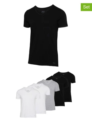Fila Koszulki (5 szt.) w kolorze czarnym, białym i szarym rozmiar: L