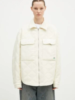 FILA+ kurtka koszulowa wełniana Quilted Overshirt kolor beżowy przejściowa oversize 42FW24OW01508C001