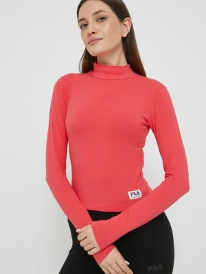 Fila longsleeve damski kolor pomarańczowy z półgolfem