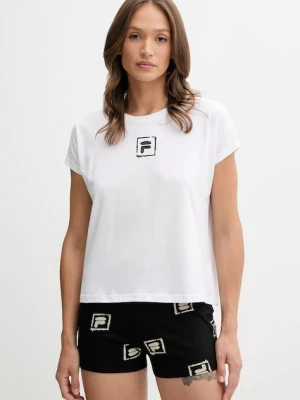 Fila piżama bawełniana damska kolor biały bawełniana FPS4208