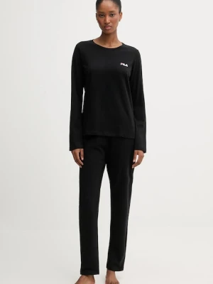 Fila piżama bawełniana damska kolor czarny bawełniana FPW4217