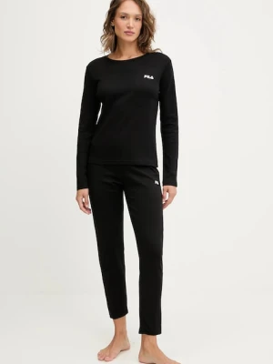 Fila piżama bawełniana kolor czarny bawełniana FPW4189