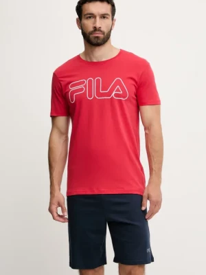Fila piżama bawełniana kolor czerwony z nadrukiem FPS1191