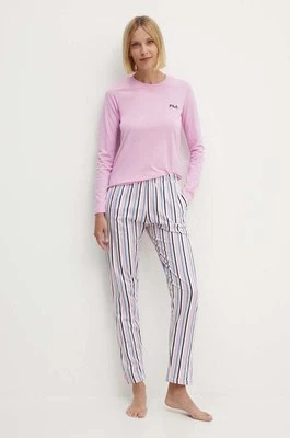 Fila piżama bawełniana kolor różowy bawełniana FPS4167