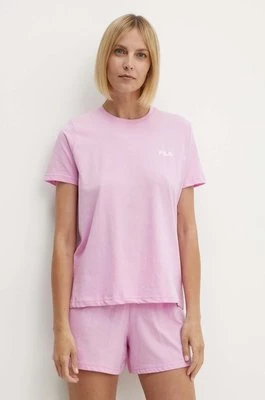Fila piżama bawełniana kolor różowy bawełniana FPS4176