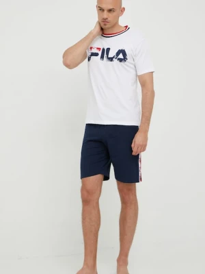 Fila piżama męska kolor biały z nadrukiem