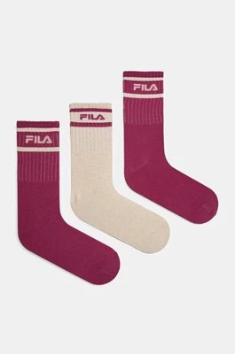 Fila skarpetki 3-pack damskie kolor różowy F3608