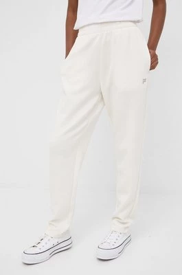 Fila spodnie dresowe damskie kolor beżowy gładkie