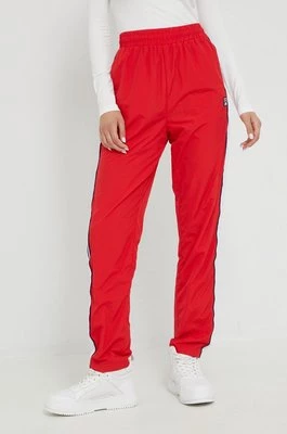 Fila spodnie dresowe damskie kolor czerwony wzorzyste
