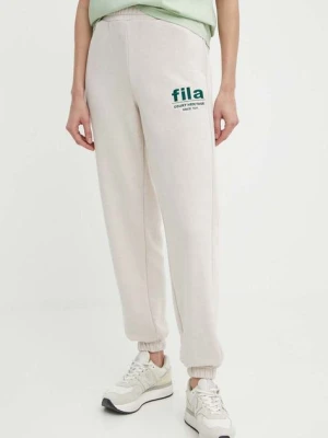 Fila spodnie dresowe Lima kolor beżowy z aplikacją FAW0766