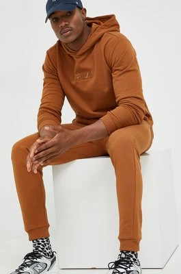 Fila spodnie dresowe męskie kolor brązowy z aplikacją