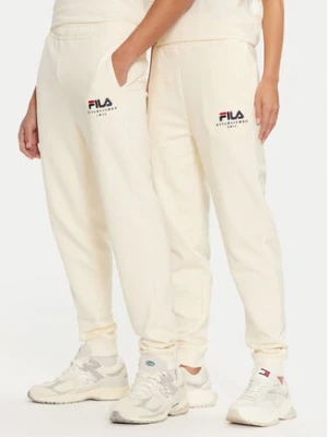 Fila Spodnie dresowe Unisex Bovrup FAU0146 Écru Regular Fit