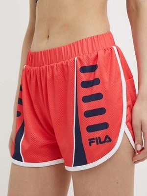 Fila szorty do biegania Ruffec kolor pomarańczowy wzorzyste medium waist FAW0718