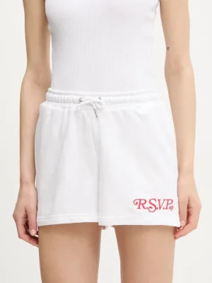 Fila szorty Louches damskie kolor biały z aplikacją high waist FAW1032