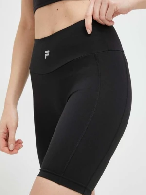 Fila szorty treningowe Rakanda kolor czarny gładkie high waist