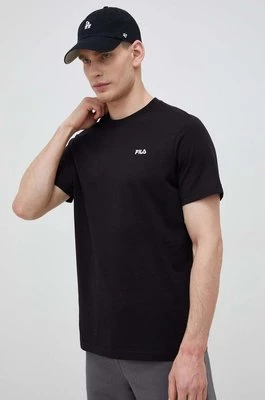 Fila t-shirt bawełniany Berloz kolor czarny gładki FAM0340