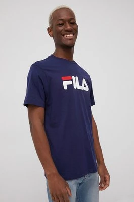 Fila t-shirt bawełniany Bellano kolor granatowy z nadrukiem FAU0067