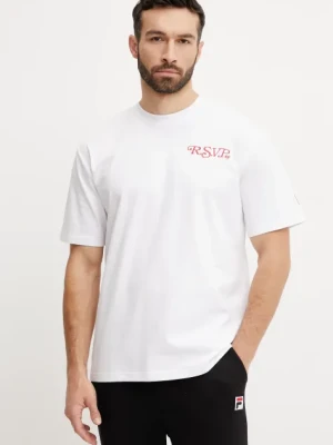 Fila t-shirt bawełniany Langeweg męski kolor biały z nadrukiem FAM0907