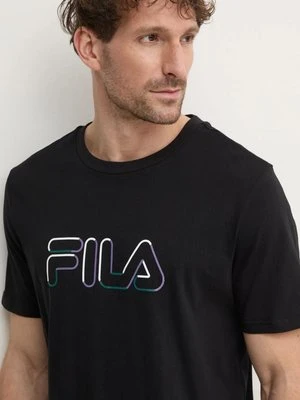 Fila t-shirt bawełniany Lauben męski kolor czarny z nadrukiem FAM0789