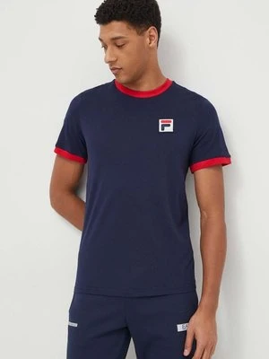 Fila t-shirt bawełniany Laz męski kolor granatowy wzorzysty FAM0641