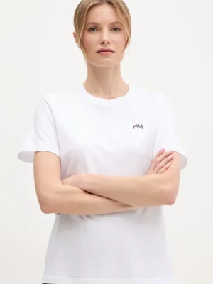 Fila t-shirt bawełniany Lignano damski kolor biały FAW1053