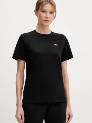 Fila t-shirt bawełniany Lignano damski kolor czarny FAW1053