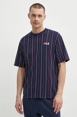 Fila t-shirt bawełniany Lobito męski kolor granatowy wzorzysty FAM0662