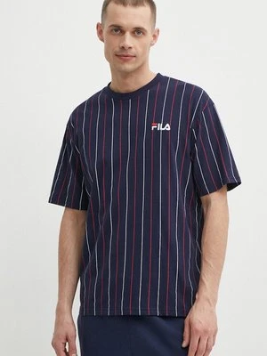 Fila t-shirt bawełniany Lobito męski kolor granatowy wzorzysty FAM0662