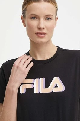Fila t-shirt bawełniany Londrina damski kolor czarny FAW0765