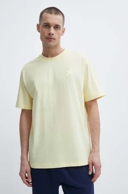 Fila t-shirt bawełniany Loum męski kolor żółty gładki FAM0676