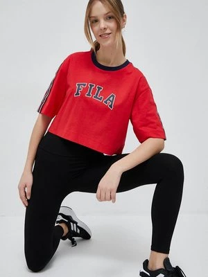 Fila t-shirt bawełniany x Hailey Bieber kolor czerwony