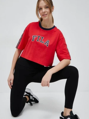 Fila t-shirt bawełniany x Hailey Bieber kolor czerwony