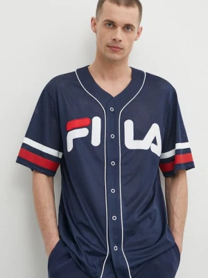 Fila t-shirt Lashio męski kolor granatowy z aplikacją FAM0652