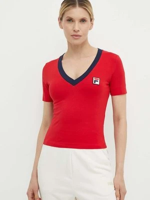 Fila t-shirt Ludhiana damski kolor czerwony FAW0749