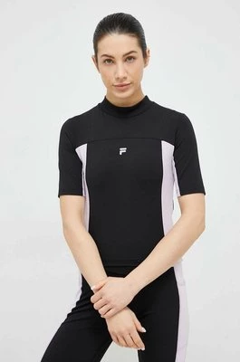 Fila t-shirt treningowy Riva kolor czarny z półgolfem