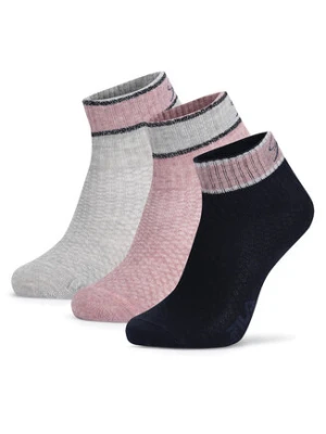 Fila Zestaw 3 par niskich skarpet dziecięcych F8206-AW24 (3-pack) Różowy