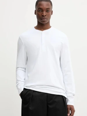 Filippa K longsleeve bawełniany kolor biały gładki 31498