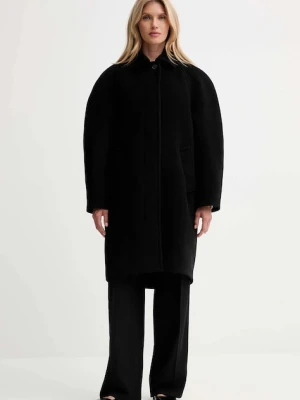 Filippa K płaszcz z dodatkiem wełny kolor czarny 31614